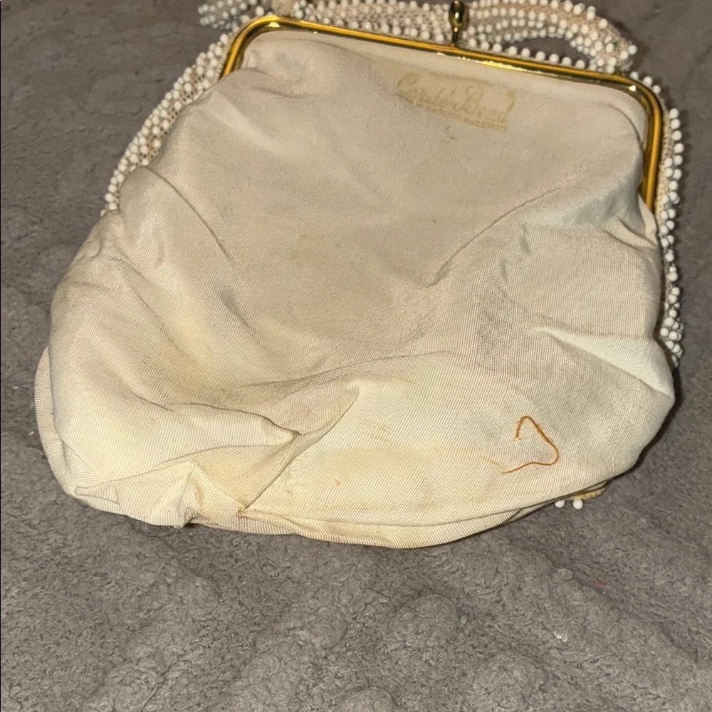 Corde’ Bead Elegant Cream Beaded Handbag - Picture 5 of 12